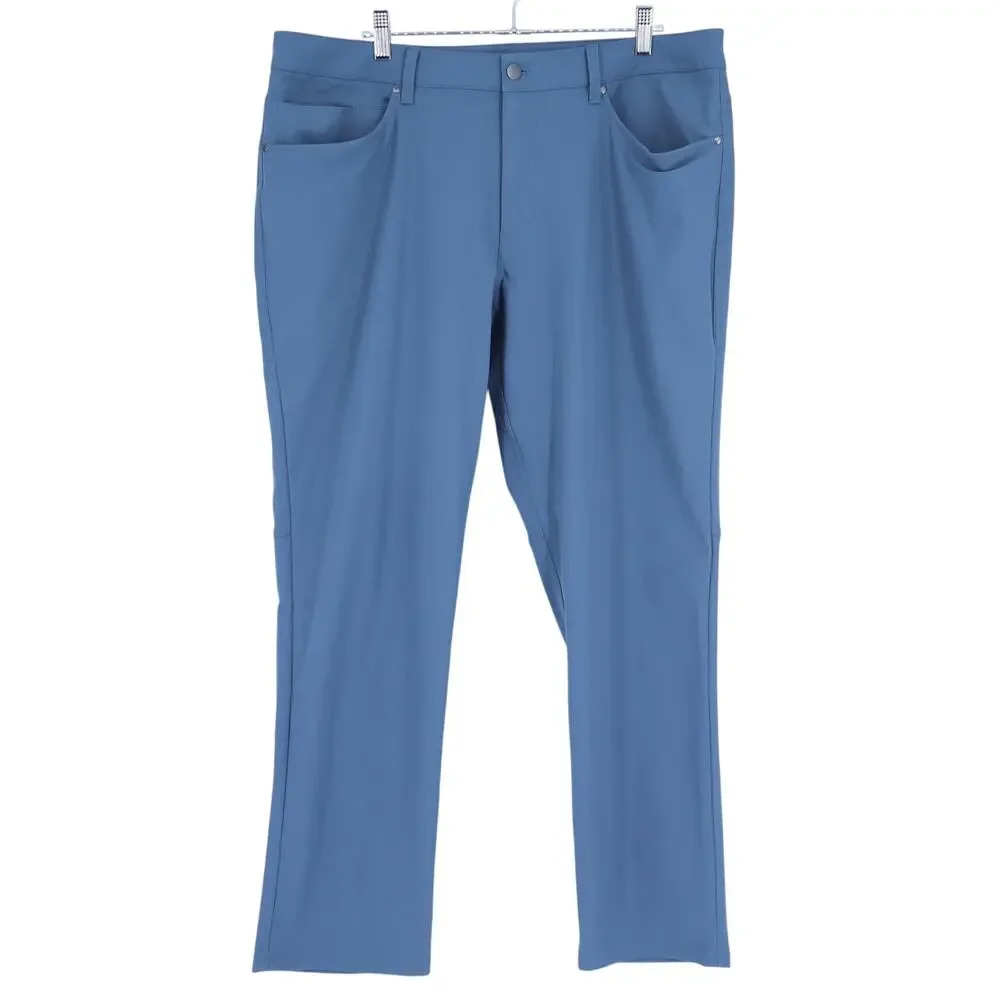 LULULEMON Classic Fit ABC Pants Iron Blue Chino Warpstreme 5 Pocket Men's 38